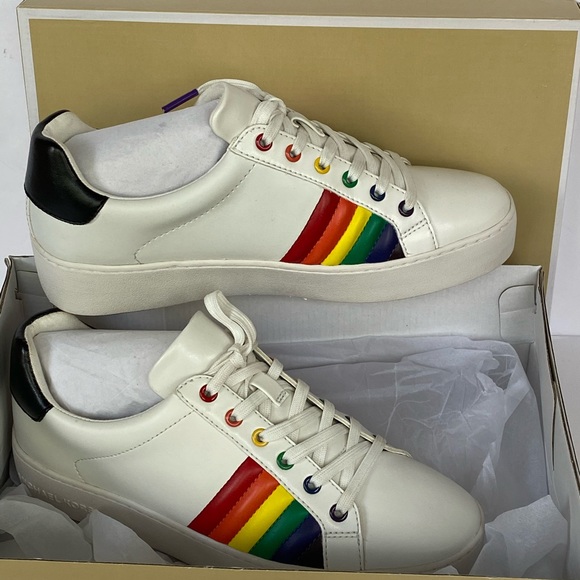 MICHAEL KORS Poppy Lace Up Nappa PU # 9. Rainbow - Picture 10 of 11